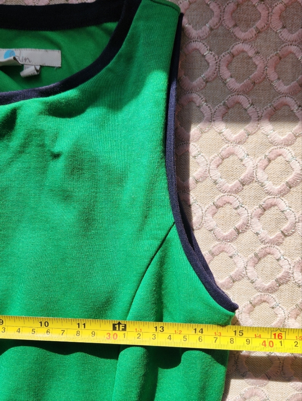 Boden Women's Sabrina Ponte Shift Dress in Kelly Green & Navy, Size 4 - Picture 7 of 11